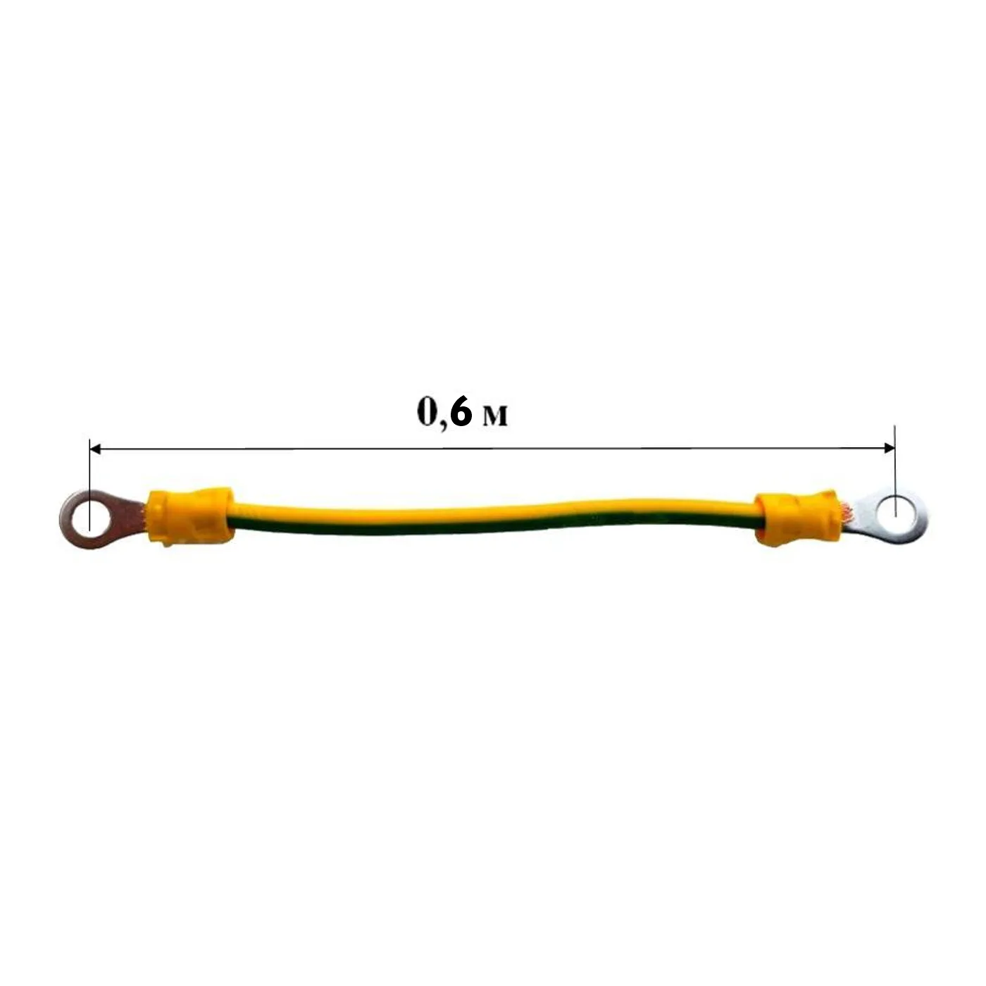 Cabeus GrW-6-600 Провод заземления медный желто-зеленый, кольцо-кольцо 0.60м, сечение 6 мм2 (без крепежа)