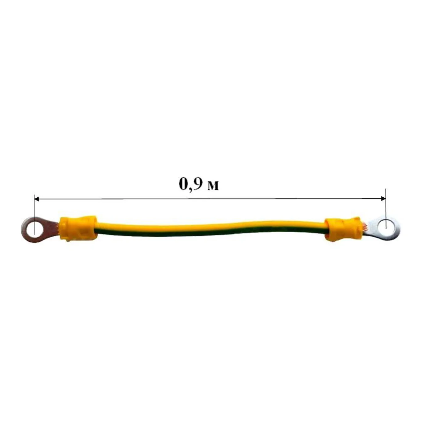 Cabeus GrW-4-900 Провод заземления медный желто-зеленый, кольцо-кольцо 0.90м, сечение 4 мм2 (без крепежа)