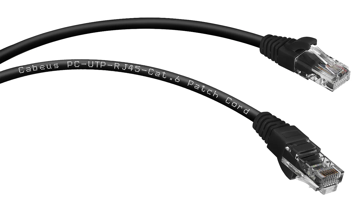 Патч-корд RJ45 UTP 6 Cabeus PC-UTP-RJ45-Cat.6-3m-BK-LSZH LSZH черный 3 метра