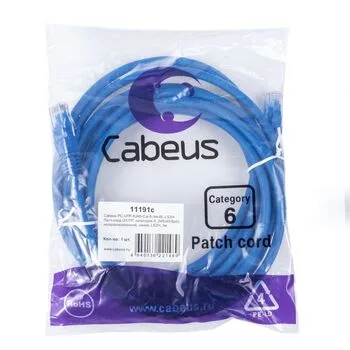 Патч-корд RJ45 UTP 6 Cabeus PC-UTP-RJ45-Cat.6-3m-BL-LSZH LSZH синий 3 метра
