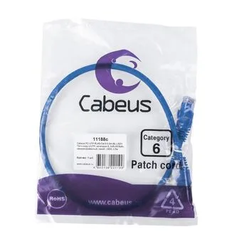 Патч-корд RJ45 UTP 6 Cabeus PC-UTP-RJ45-Cat.6-0.5m-BL-LSZH LSZH синий 0.5 метра