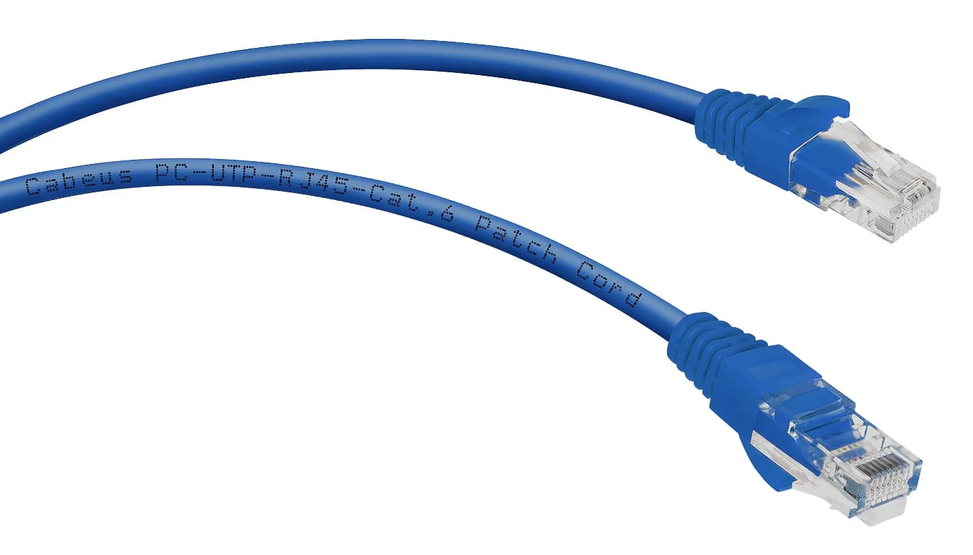 Патч-корд RJ45 UTP 6 Cabeus PC-UTP-RJ45-Cat.6-1.5m-BL-LSZH LSZH синий 1.5 метра
