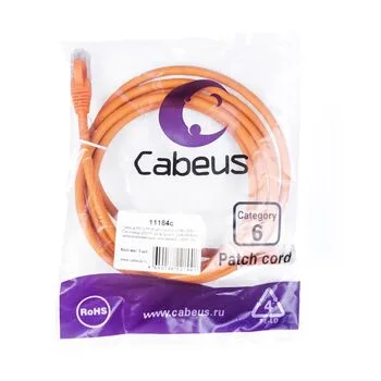 Патч-корд RJ45 UTP 6 Cabeus PC-UTP-RJ45-Cat.6-2m-OR-LSZH LSZH оранжевый 2 метра