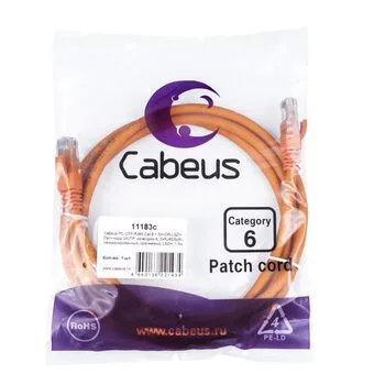 Патч-корд RJ45 UTP 6 Cabeus PC-UTP-RJ45-Cat.6-1.5m-OR-LSZH LSZH оранжевый 1.5 метра