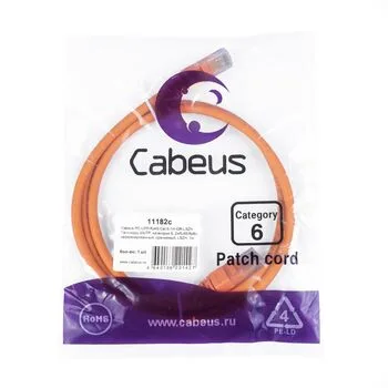 Патч-корд RJ45 UTP 6 Cabeus PC-UTP-RJ45-Cat.6-1m-OR-LSZH LSZH оранжевый 1 метр