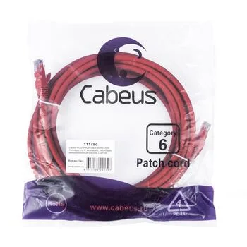 Патч-корд RJ45 UTP 6 Cabeus PC-UTP-RJ45-Cat.6-5m-RD-LSZH LSZH красный 5 метров