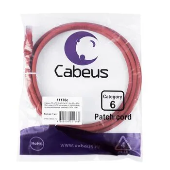 Патч-корд RJ45 UTP 6 Cabeus PC-UTP-RJ45-Cat.6-1.5m-RD-LSZH LSZH красный 1.5 метра
