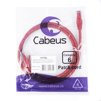 Патч-корд RJ45 UTP 6 Cabeus PC-UTP-RJ45-Cat.6-1m-RD-LSZH LSZH красный 1 метр