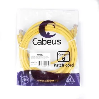 Патч-корд RJ45 UTP 6 Cabeus PC-UTP-RJ45-Cat.6-3m-YL-LSZH LSZH желтый 3 метра