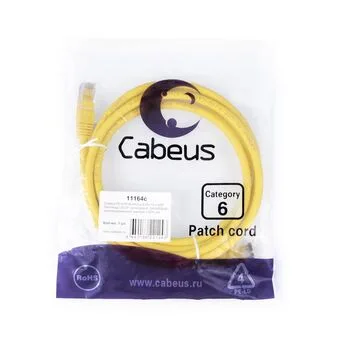 Патч-корд RJ45 UTP 6 Cabeus PC-UTP-RJ45-Cat.6-2m-YL-LSZH LSZH желтый 2 метра