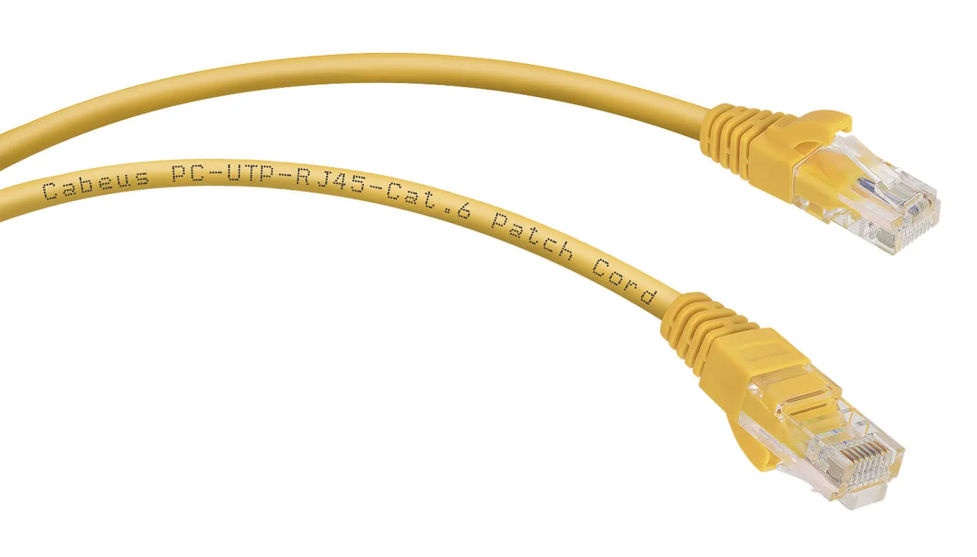 Патч-корд RJ45 UTP 6 Cabeus PC-UTP-RJ45-Cat.6-1.5m-YL-LSZH LSZH желтый 1.5 метра
