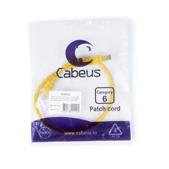 Патч-корд RJ45 UTP 6 Cabeus PC-UTP-RJ45-Cat.6-0.5m-YL-LSZH LSZH желтый 0.5 метра