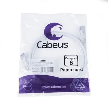 Патч-корд RJ45 UTP 6 Cabeus PC-UTP-RJ45-Cat.6-1m-WH-LSZH LSZH белый 1 метр