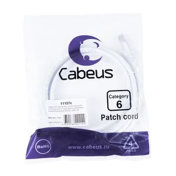 Патч-корд RJ45 UTP 6 Cabeus PC-UTP-RJ45-Cat.6-2m-WH-LSZH LSZH белый 2 метра
