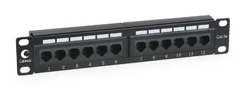 Патч-панель 10" 12 портов RJ-45 UTP 5e Cabeus PL-12-Cat.5e 10"-Dual неэкранированная
