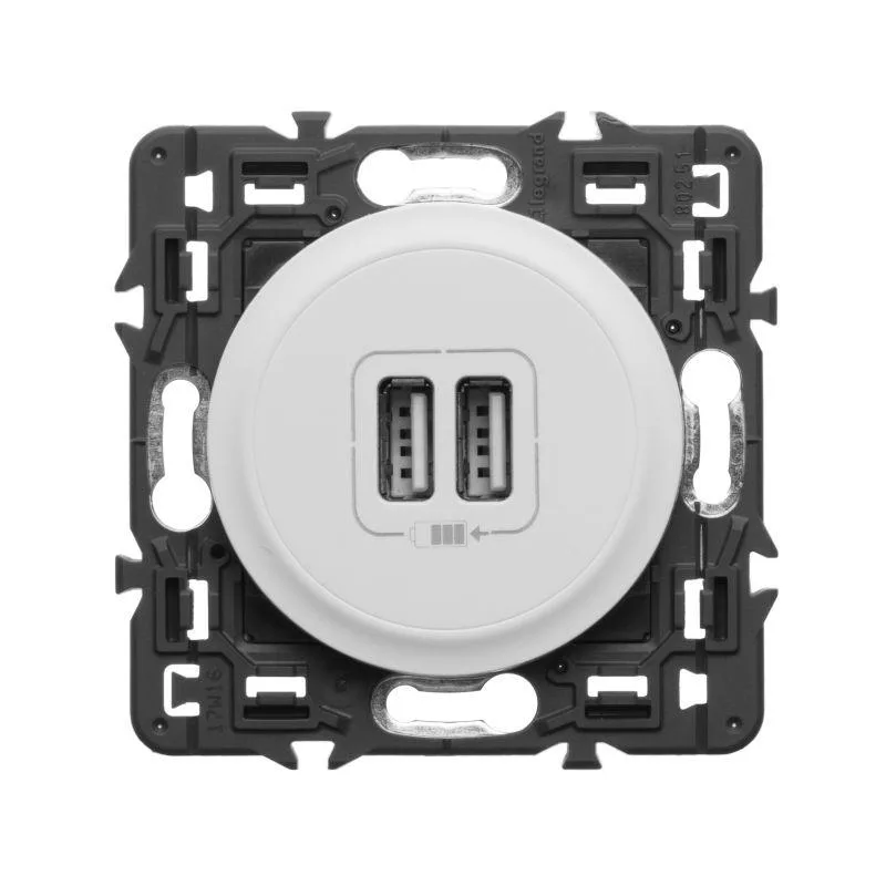 Celiane Панель лицевая розетки USB белая Legrand 068256