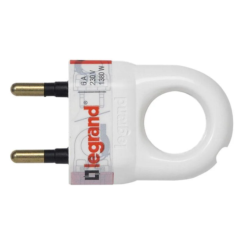 Элиум Вилка с кольцом без заземления 2К 6А белая Legrand 050162