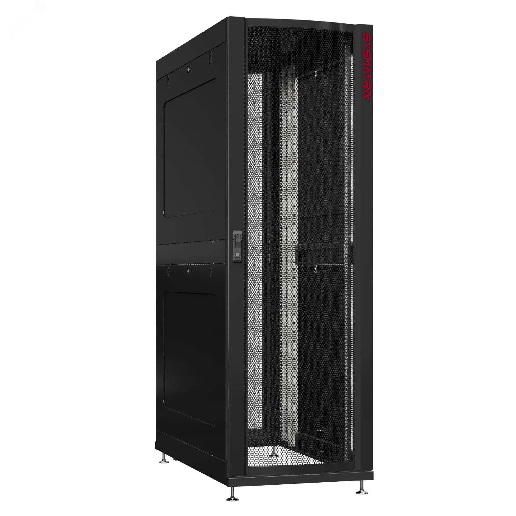 Шкаф серверный 48U 600х1200 передняя дверь: одностворчатая перфорированная IP20. задняя дверь: одностворчатая перфорированная IP20. боковые панели: глухой металл. цвет: черный RAL9005