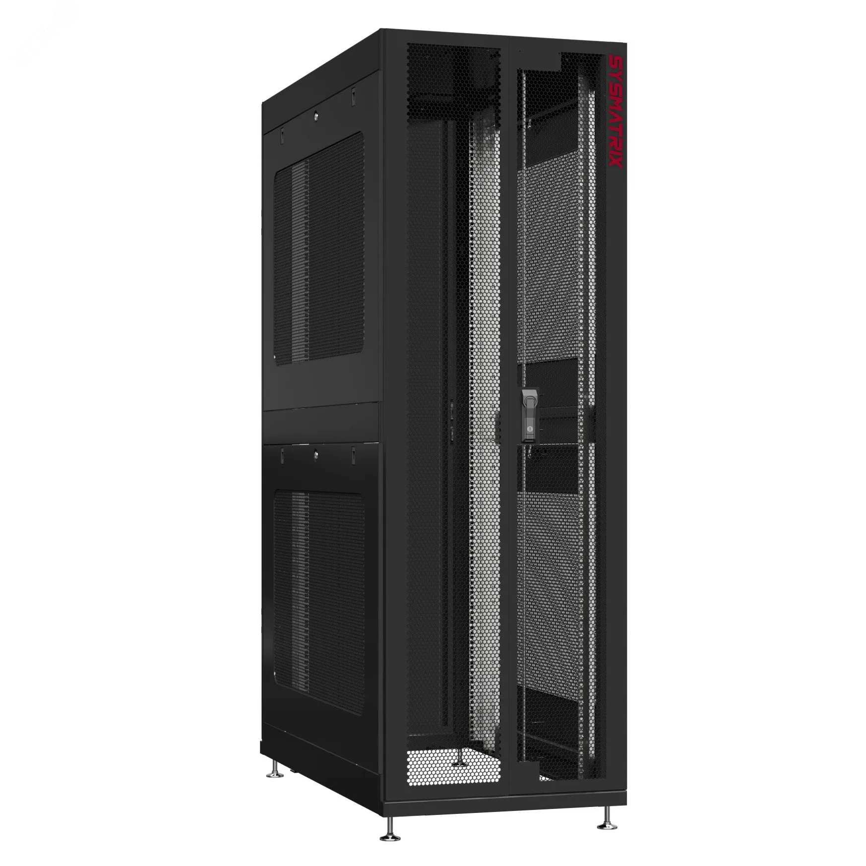 Шкаф серверный 24U 800х1200 передняя дверь: двустворчатая перфорированная IP20. задняя дверь: одностворчатая глухой металл IP51. боковые панели: перфорированные. цвет: черный RAL9005