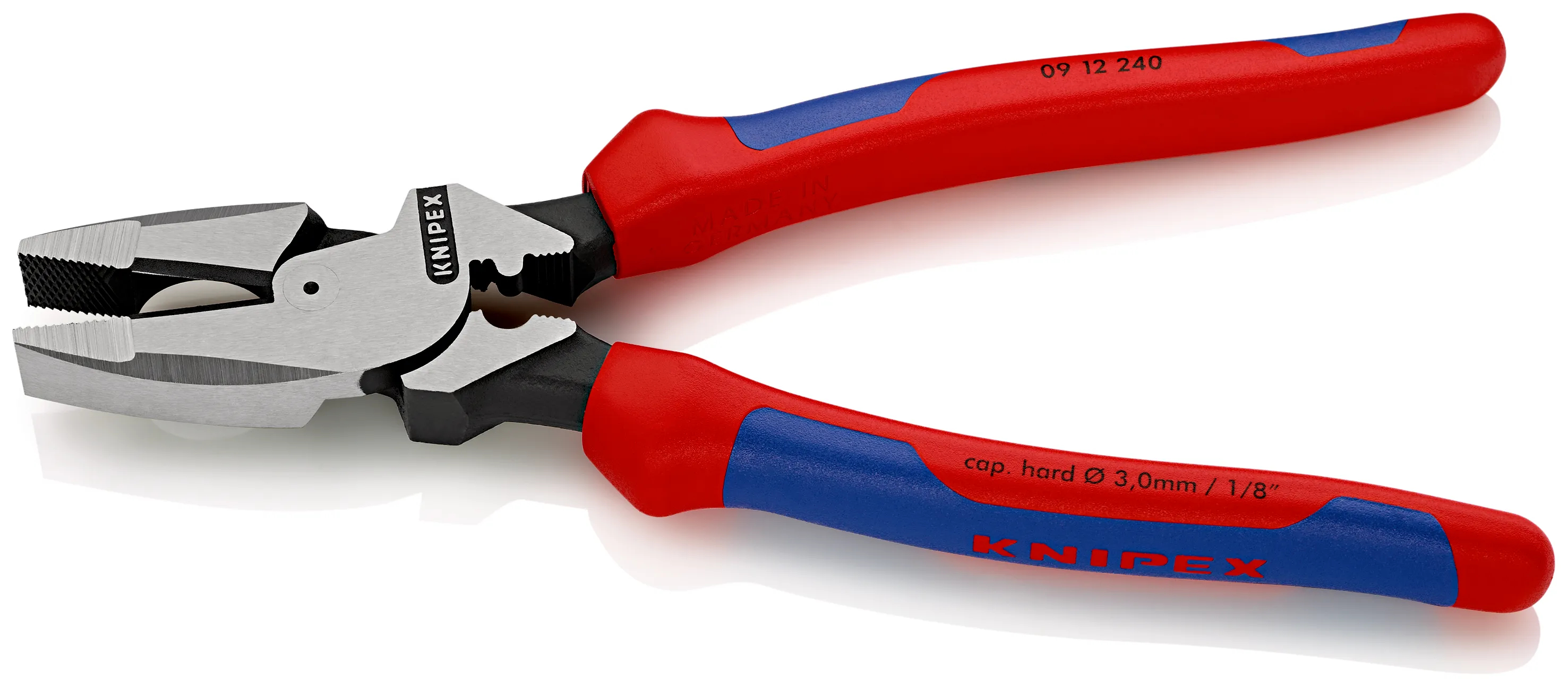 Linemans Pliers плоскогубцы электромонтёра с приспособлением для протяжки кабеля и обжима кабельных наконечников рез: проволока средней твёрдости 46 мм твёрдая проволока 3 мм L-240 мм чёрные 2-компонентные рукоятки