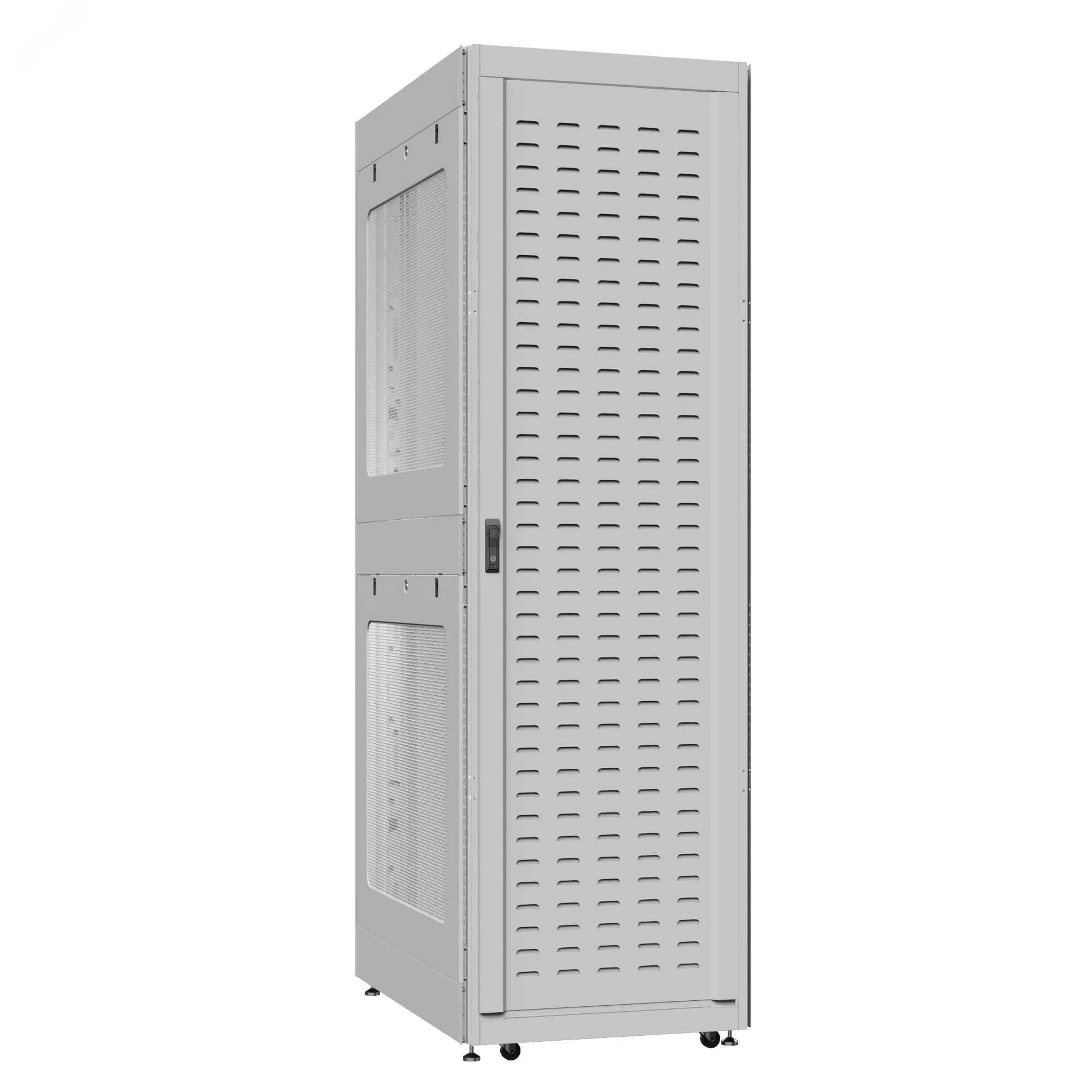 Шкаф серверный 52U 800х1000 передняя дверь: протект IP41. задняя дверь: двустворчатая перфорированная IP20. боковые панели: перфорированные. цвет: серый RAL7035