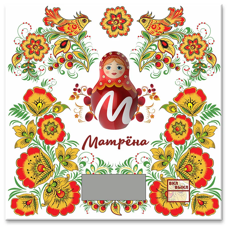 Весы кухонные электронные MA-033 до 7 кг, рисунок ''Матрёшка''