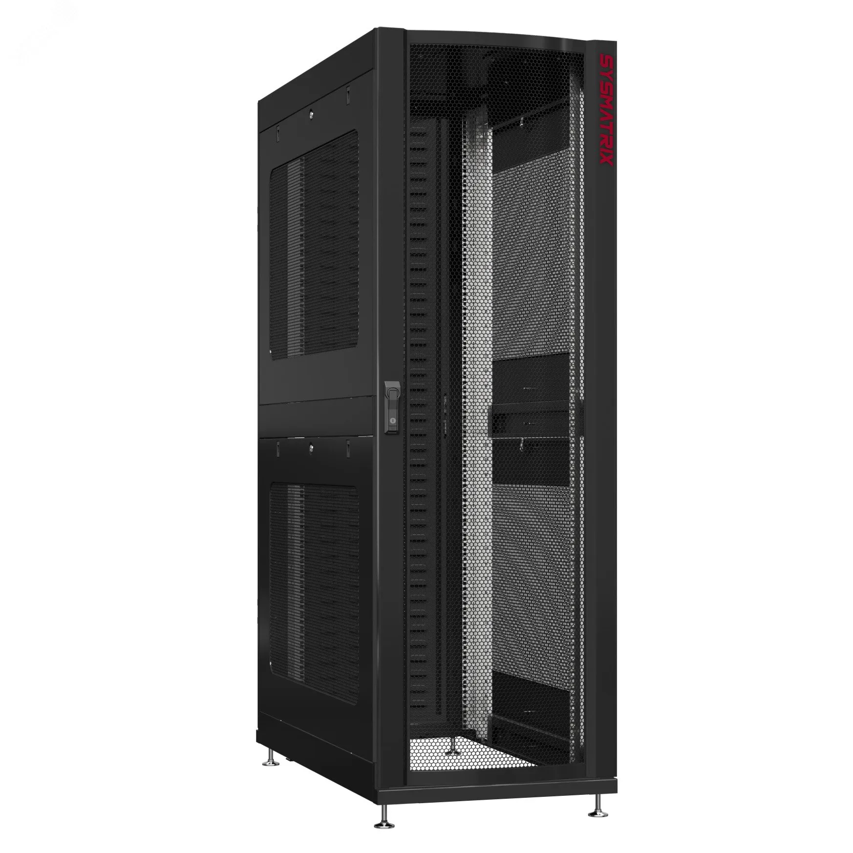 Шкаф серверный 45U 600х1200 передняя дверь: одностворчатая перфорированная IP20. задняя дверь: протект IP41. боковые панели: перфорированные. цвет: черный RAL9005