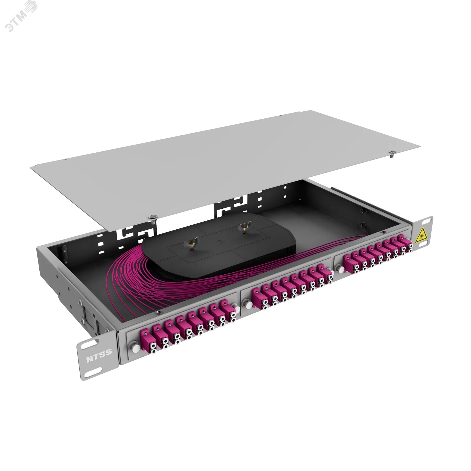 Кросс 19' PREMIUM. предсобранный 1U. 6 портов LC/UPC duplex. 50/125 мкм OM3