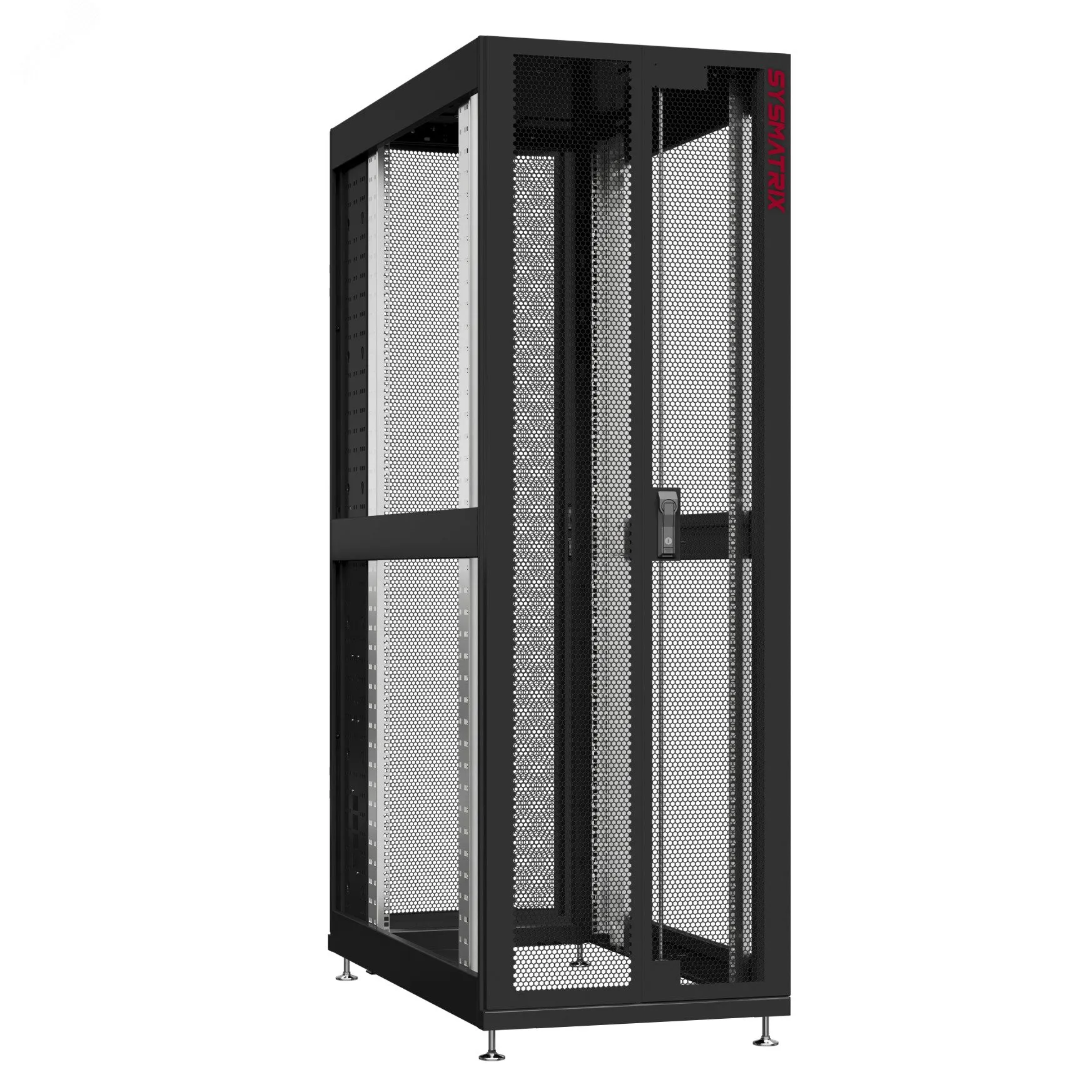 Шкаф серверный 48U 600х1070 передняя дверь: двустворчатая перфорированная IP20. задняя дверь: одностворчатая перфорированная IP20. боковые панели: без. цвет: черный RAL9005