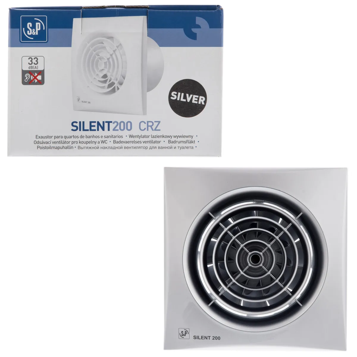 Вентилятор накладной Silent-200 CRZ Silver с таймером