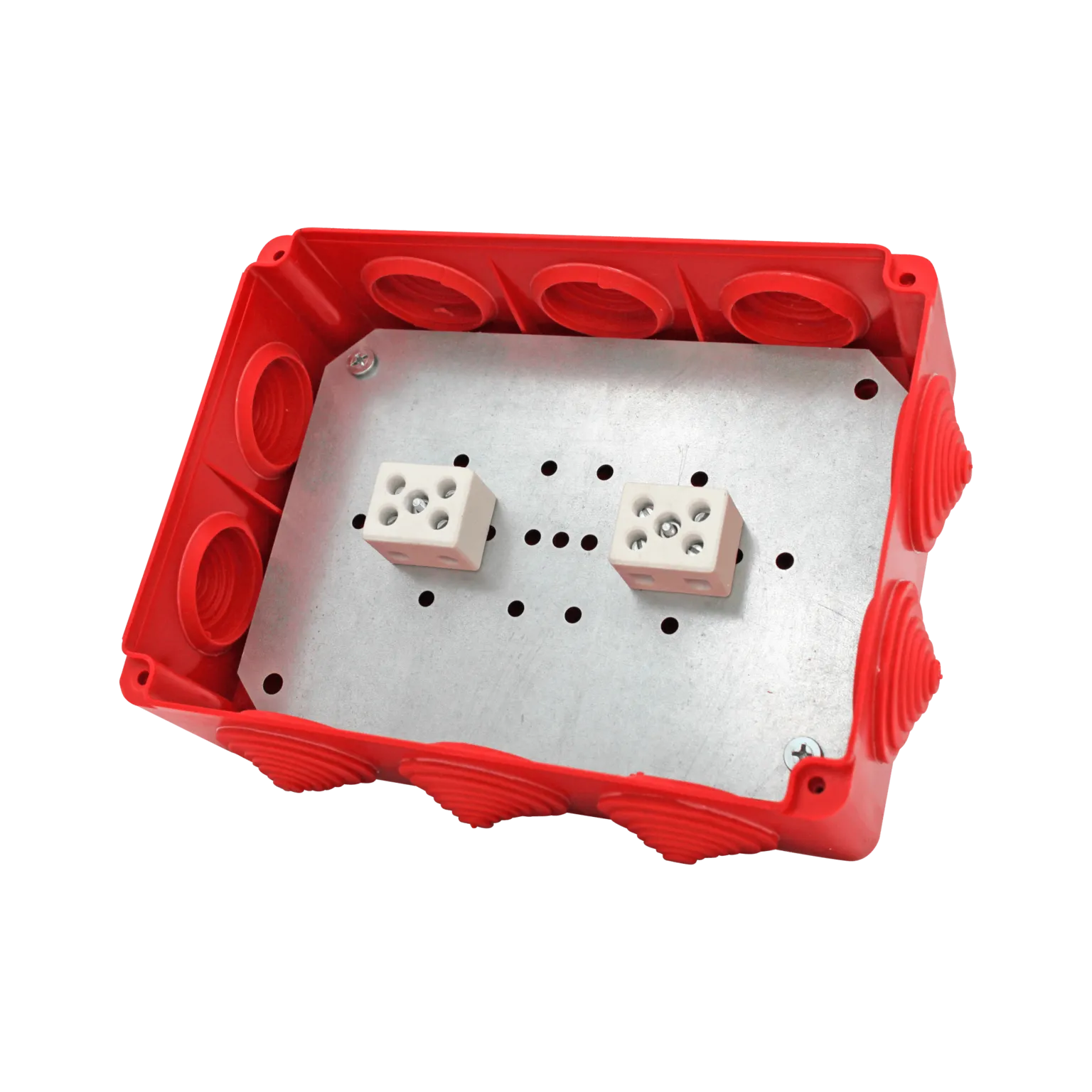 Коробка распределительная огнестойкая КРОПС-П5, IP54, габаритные размеры 190х140х70 мм, для кабелей сечением до 6 мм2, 6 клемм