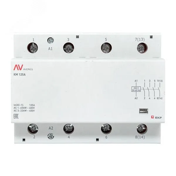Контактор модульный КМ 125А 4NO 230VAC (6 мод.) AVERES EKF