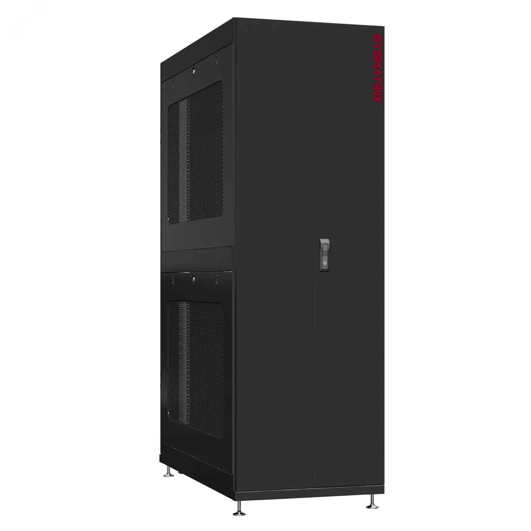 Шкаф серверный 42U 800х1200 передняя дверь: двустворчатая глухой металл IP51. задняя дверь: одностворчатая глухой металл IP51. боковые панели: перфорированные. цвет: черный RAL9005