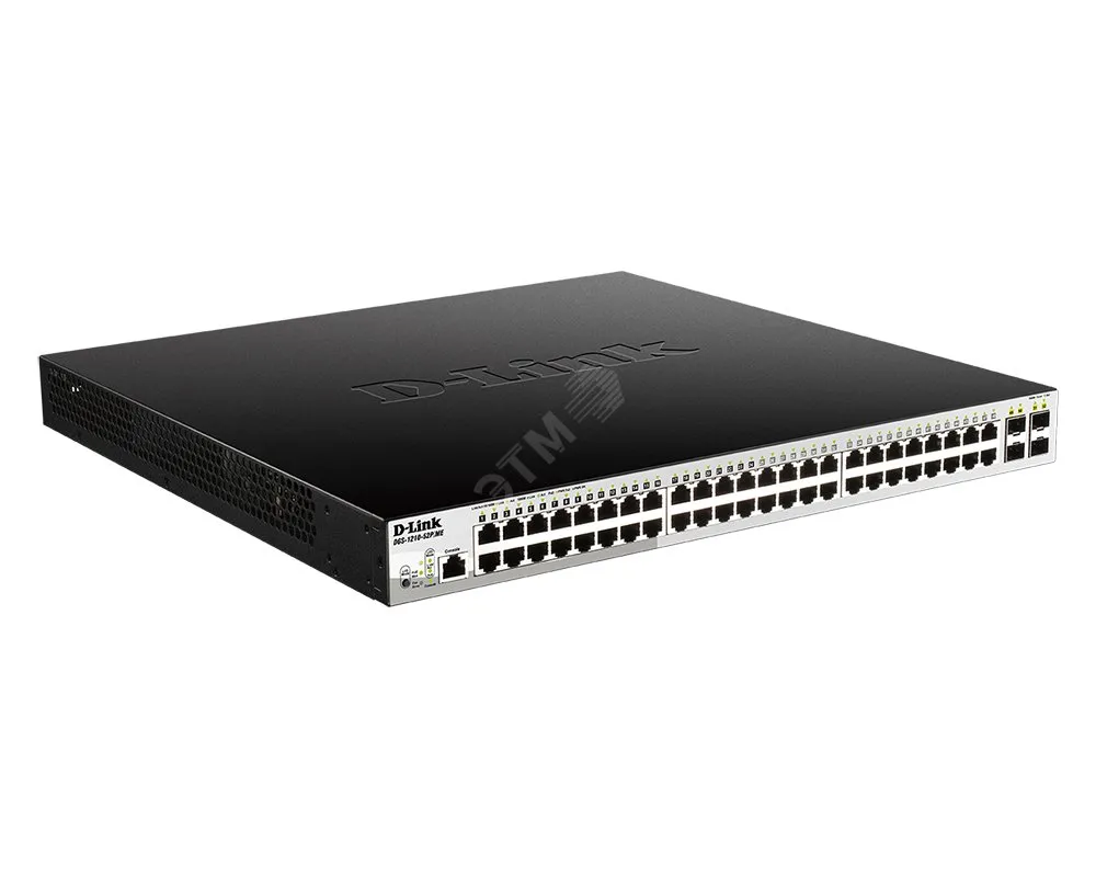 Коммутатор управляемый L2 52 порта RJ45/SFP 10 100 1000 Мб/с PoE 193Вт d-link 107321