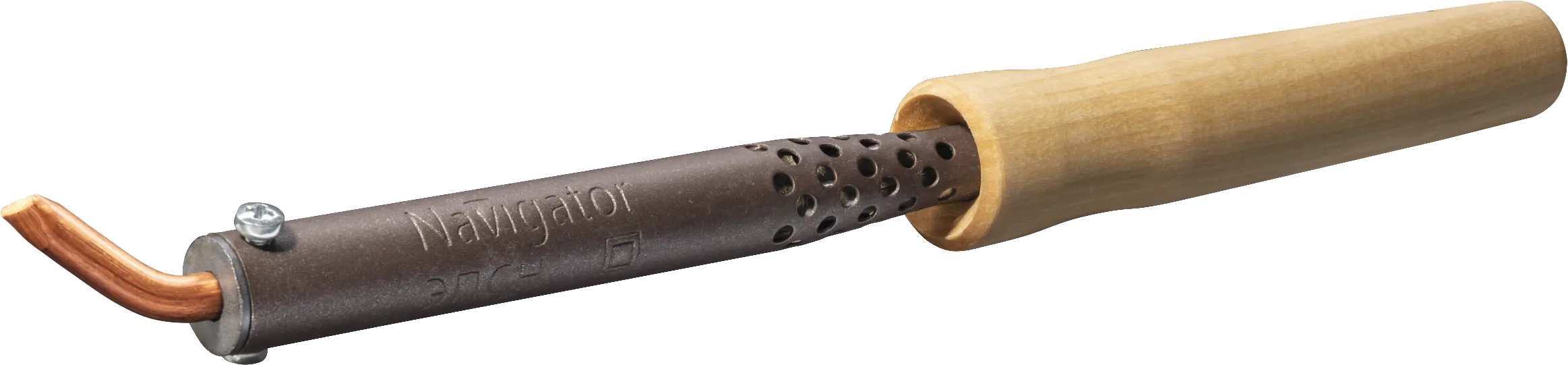 Паяльник деревянная ручка клин изогнутый NSE-Pes01-80W-СI