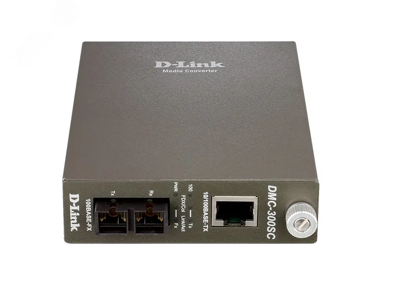 Медиаконвертер 1хRJ45 10/100 Мб/с, 1хSC 100 Мб/с, для кабеля до 2 км