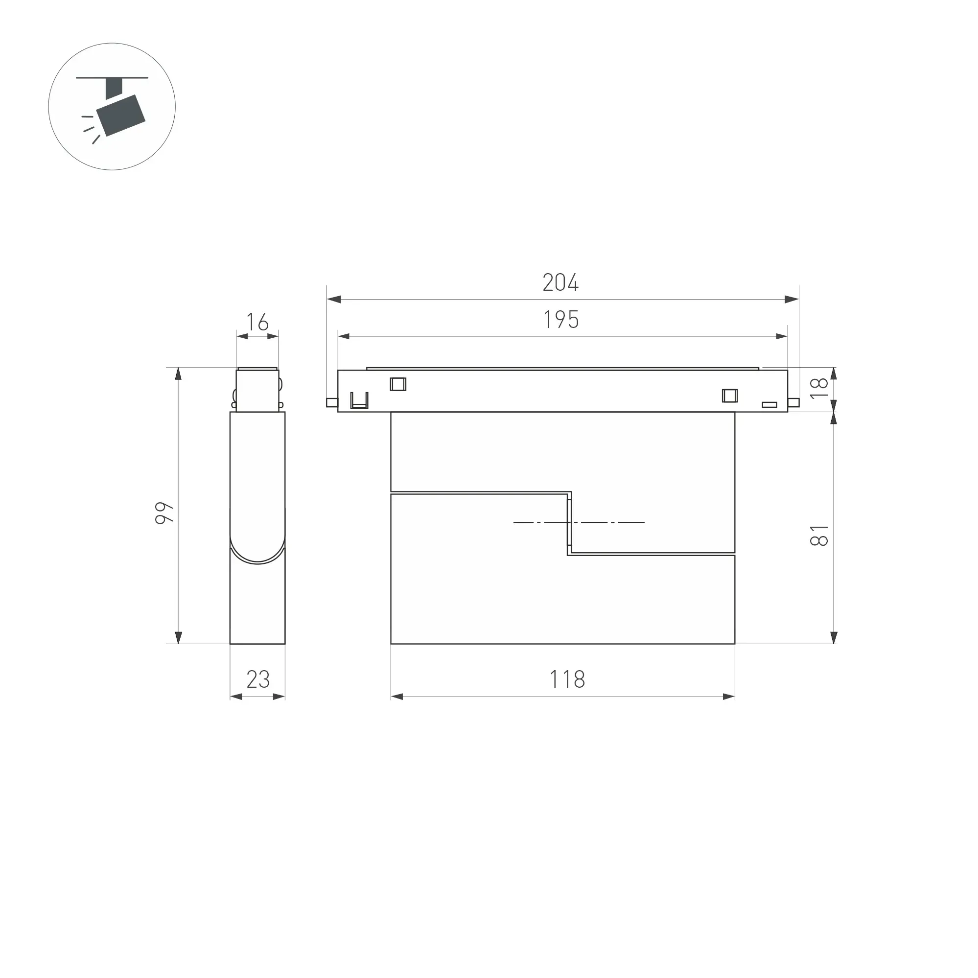 Светильник DL-EDGE-R300-24W Warm3000 (WH, 115 deg, 230V) (, IP40 Металл, 3 года)