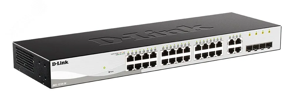 Коммутатор управляемый L2 24 порта 10/100/1000 Мб/с, 4хRJ45/SFP d-link dgs-1210-28/f3a