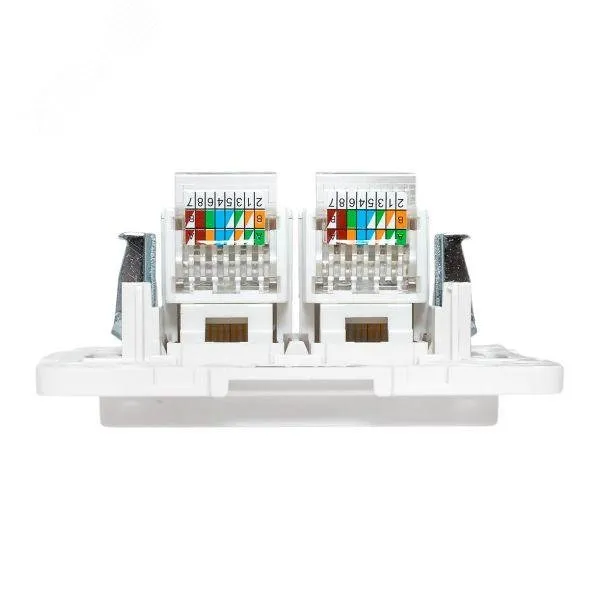 Стокгольм Механизм розетки RJ-45 2-местной белый EKF