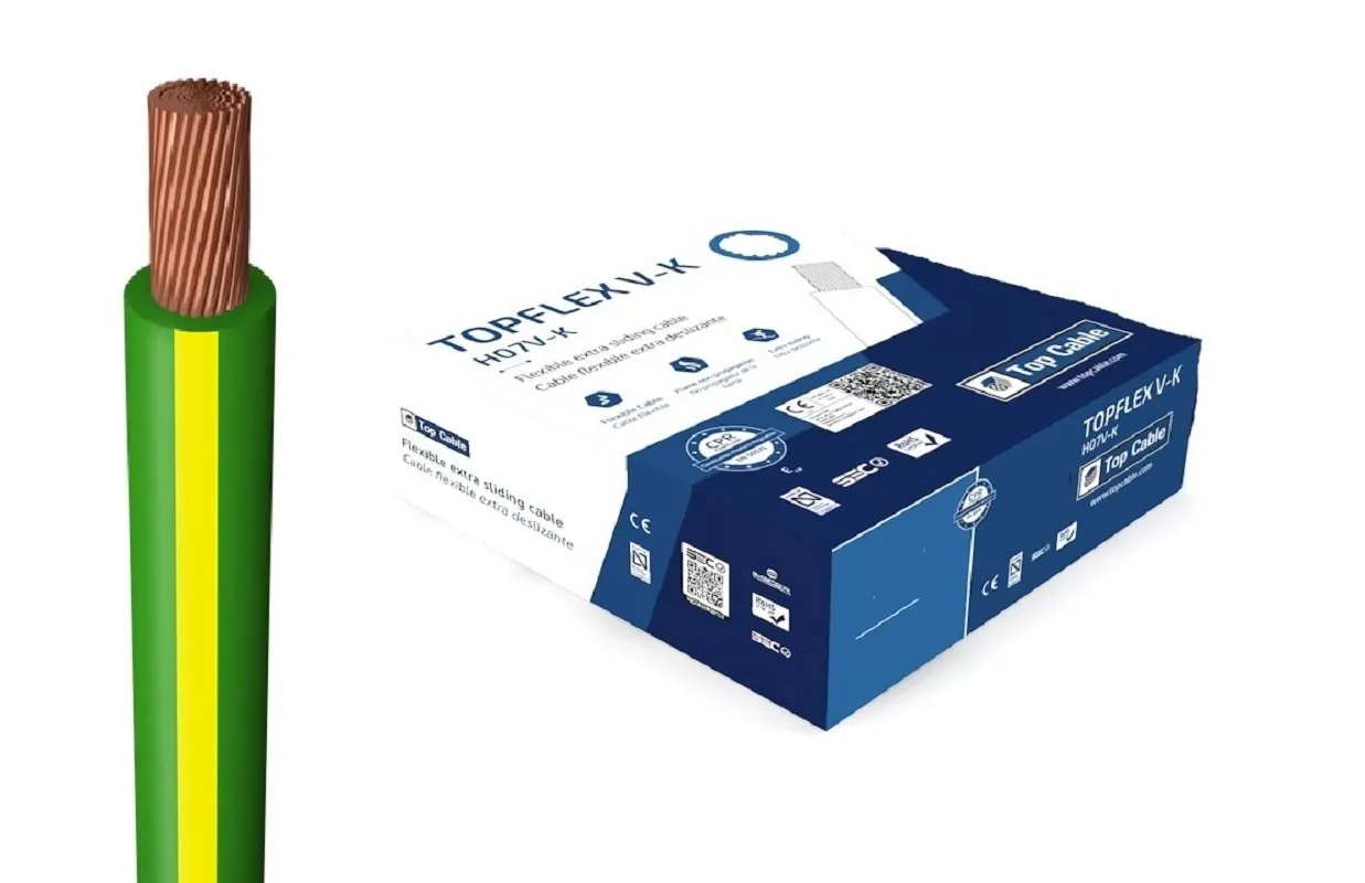 Провод силовой TOPFLEX V-K H05V-K 1х1 желто-зеленый