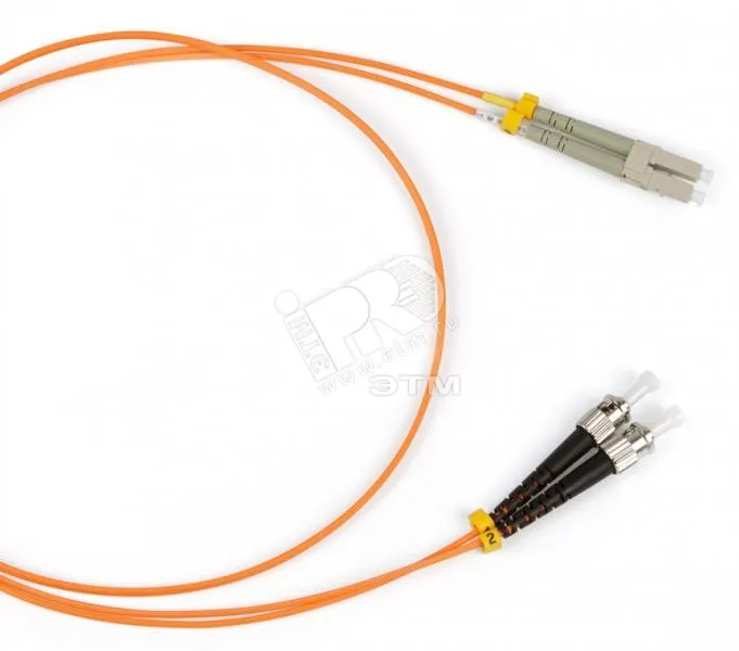 Патч-корд волоконно-оптический (шнур) SM 9/125 (OS2) ST/APC-LC/APC simplex LSZH (1м)