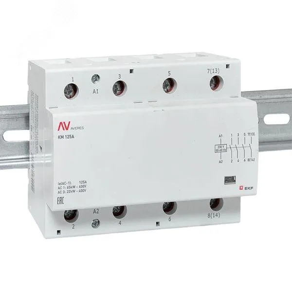 Контактор модульный КМ 125А 4NO 230VAC (6 мод.) AVERES EKF