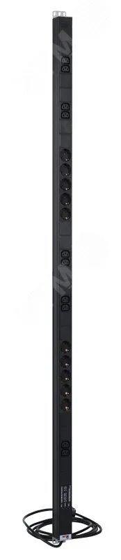 Блок розеток вертикальный Rem-16 фильтр защиты индикатор 10 Schuko 10 C13 16A 33-48U шнур 3м