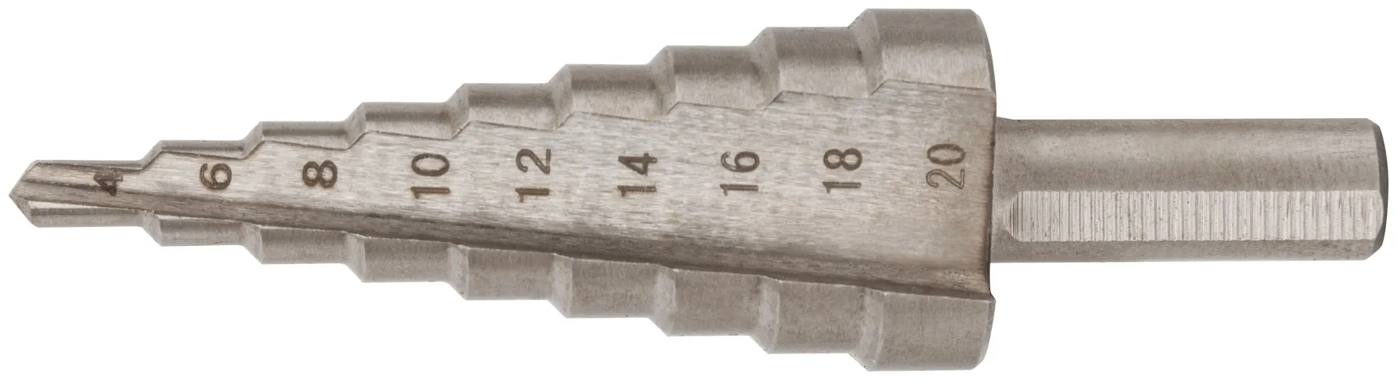 Сверло ступенчатое HSS (Р6М5) по металлу, 9 ступеней, 4-20 мм fit 36395