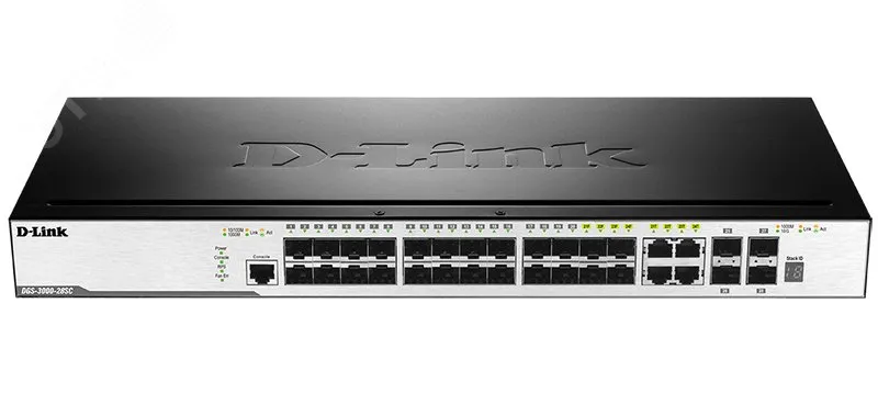 Коммутатор управляемый L2 20 портов 10/100 Мб/с SFP, 4хSFP+ 10 Мб/с d-link dgs-3000-28sc/ups/a1a