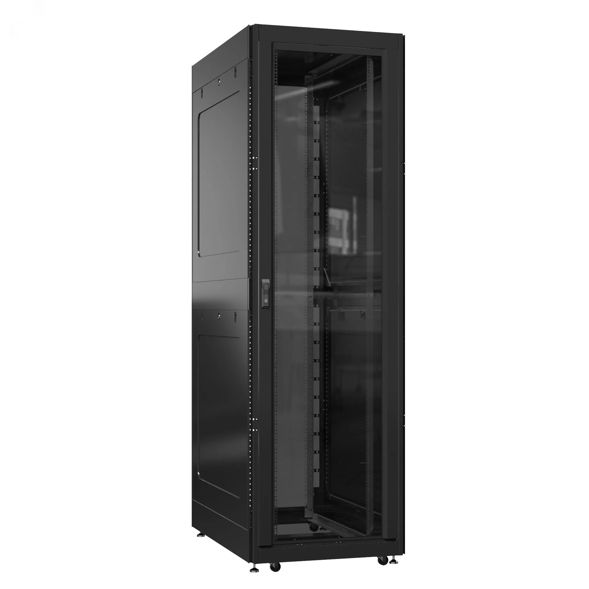 Шкаф серверный 52U 800х1000 передняя дверь: стекло IP41. задняя дверь: без. боковые панели: глухой металл. цвет: черный RAL9005