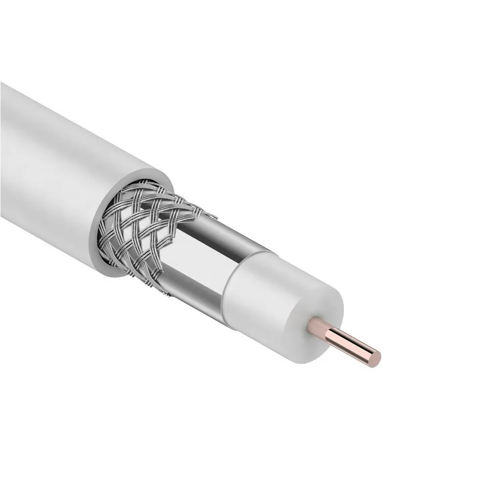 Кабель коаксиальный PROconnect RG-59U, 75 Ом, CCS/Al/Al, 48%, бухта 100 м, белый Rexant 01-2621