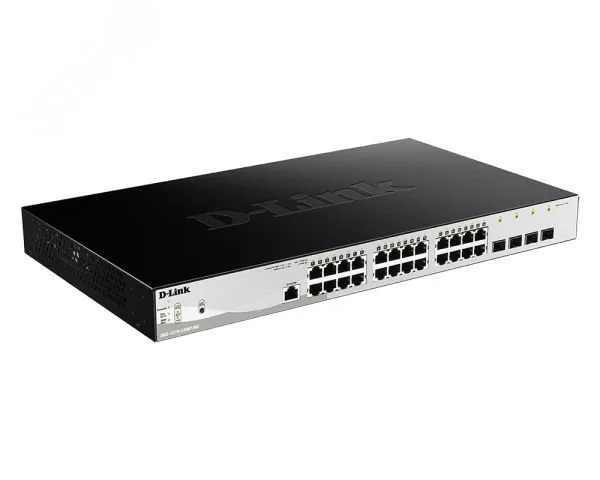 Коммутатор управляемый L2 24 порта RJ45/SFP 10 100 1000 Мб/с PoE 370Вт d-link 139841