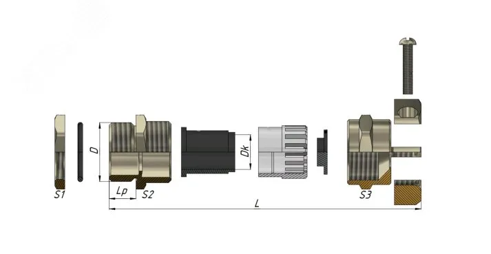 Кабельный ввод ВКХ-ЛР-М16-6,5-L8 IP66/IP67/IP68 ГОФРОМАТИК