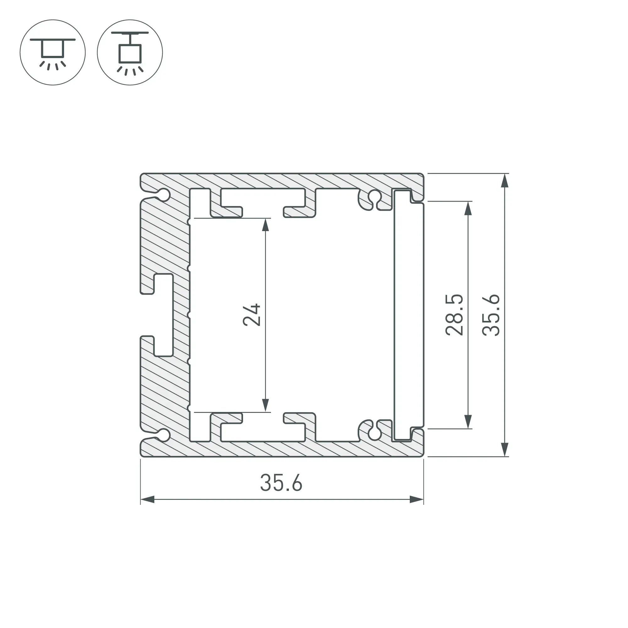 Профиль SL-ARC-3535-D1500-W90 BLACK (1180мм, дуга 1 из 4) (ARL, Алюминий)